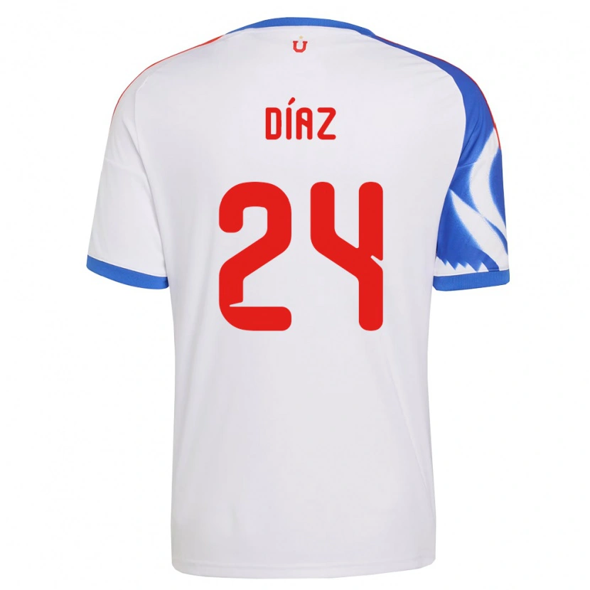 Danxen Bambino Maglia Antonio Díaz #24 Bianco Blu Navy Kit Gara Away 2026/27 Maglietta