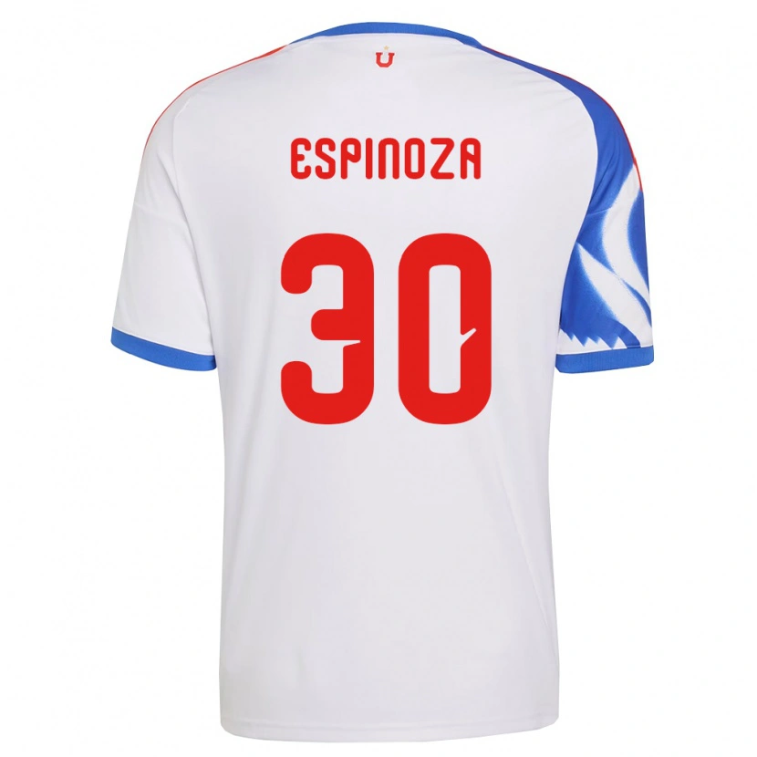 Danxen Bambino Maglia Isidora Espinoza #30 Bianco Blu Navy Kit Gara Away 2026/27 Maglietta