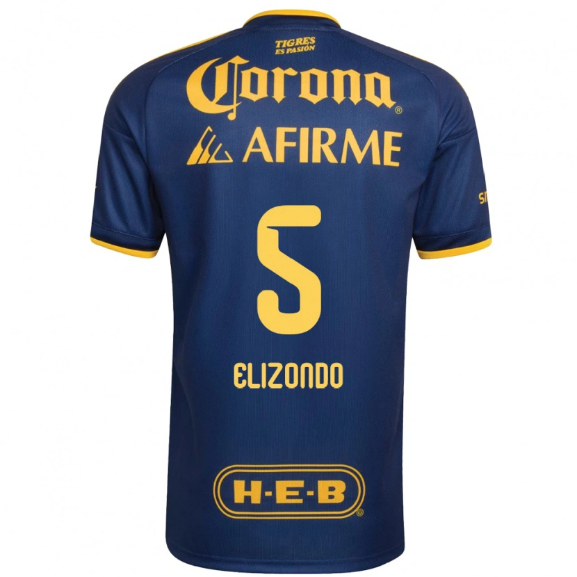 Danxen Bambino Maglia Fernanda Elizondo #5 Blu Reale Giallo Kit Gara Away 2026/27 Maglietta