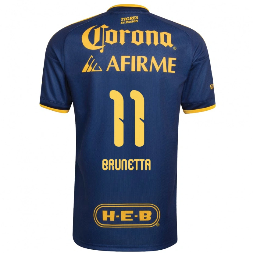 Danxen Bambino Maglia Juan Brunetta #11 Blu Reale Giallo Kit Gara Away 2026/27 Maglietta