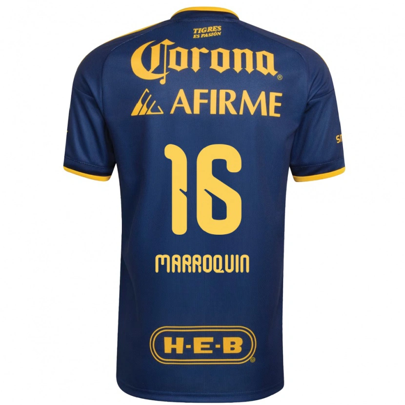 Danxen Bambino Maglia Ammanda Marroquin #16 Blu Reale Giallo Kit Gara Away 2026/27 Maglietta
