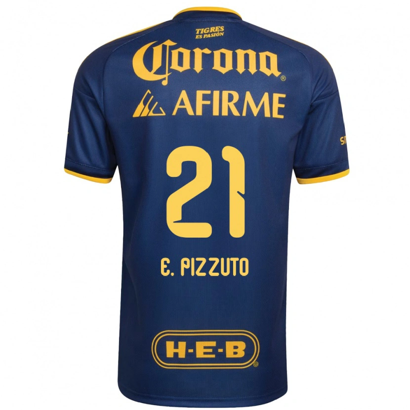 Danxen Bambino Maglia Eugenio Pizzuto #21 Blu Reale Giallo Kit Gara Away 2026/27 Maglietta