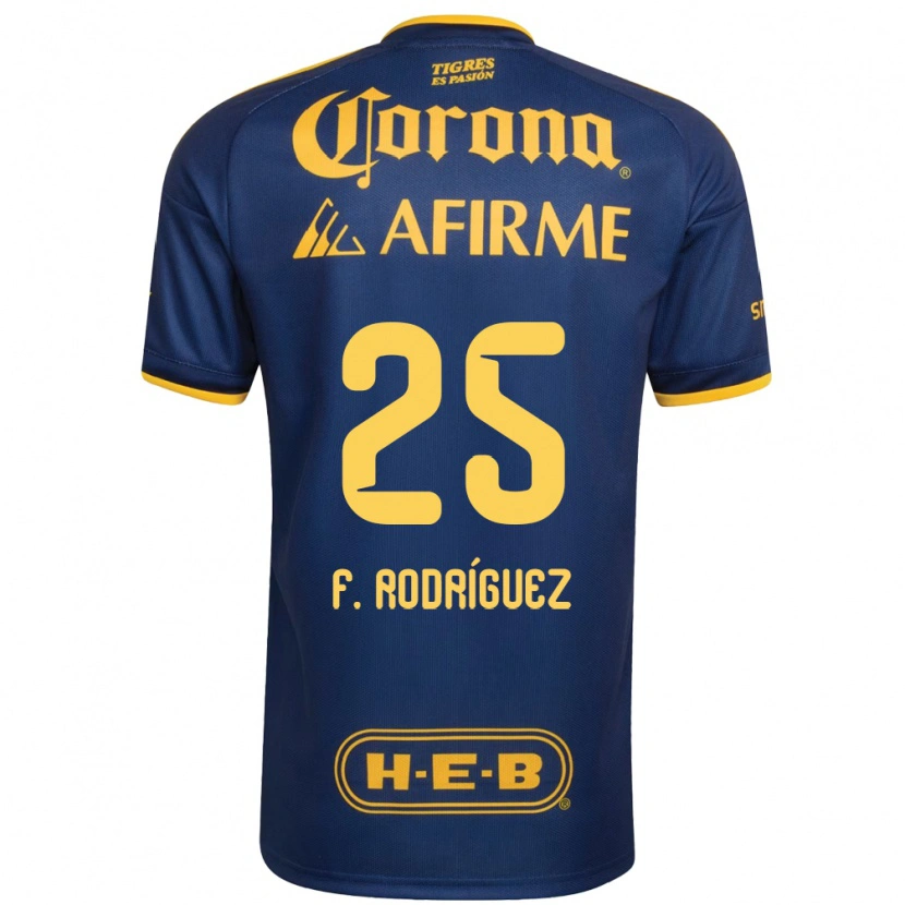 Danxen Bambino Maglia Felipe Rodríguez #25 Blu Reale Giallo Kit Gara Away 2026/27 Maglietta