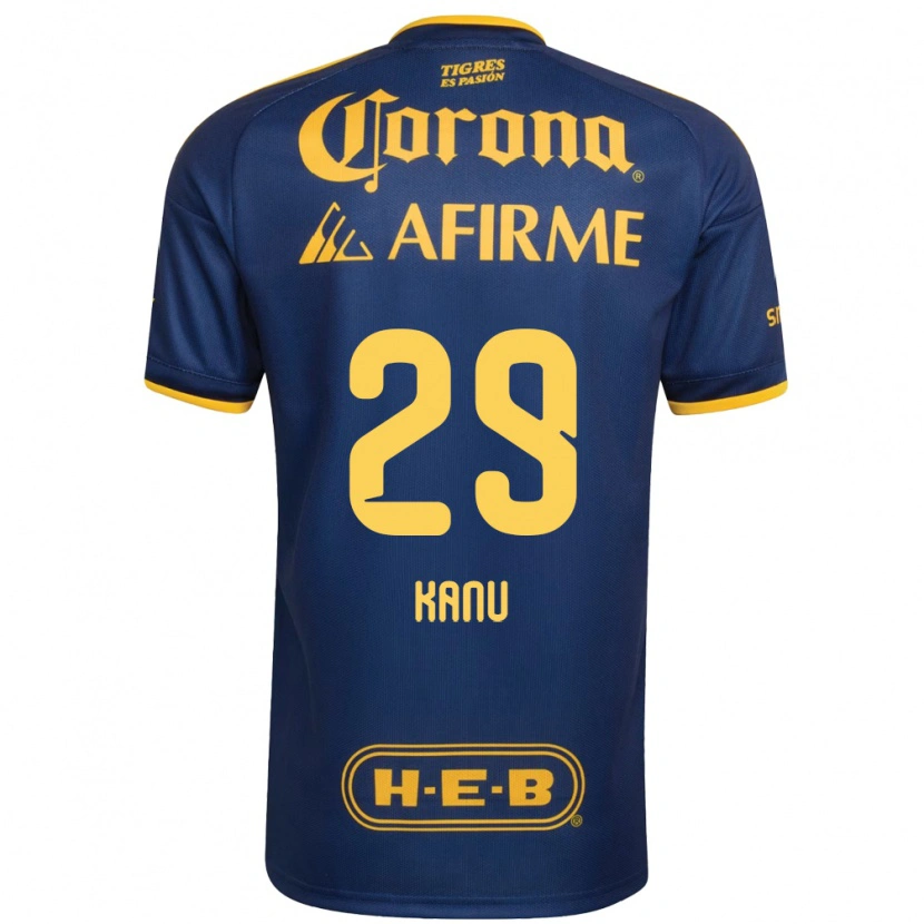 Danxen Bambino Maglia Uchenna Kanu #29 Blu Reale Giallo Kit Gara Away 2026/27 Maglietta