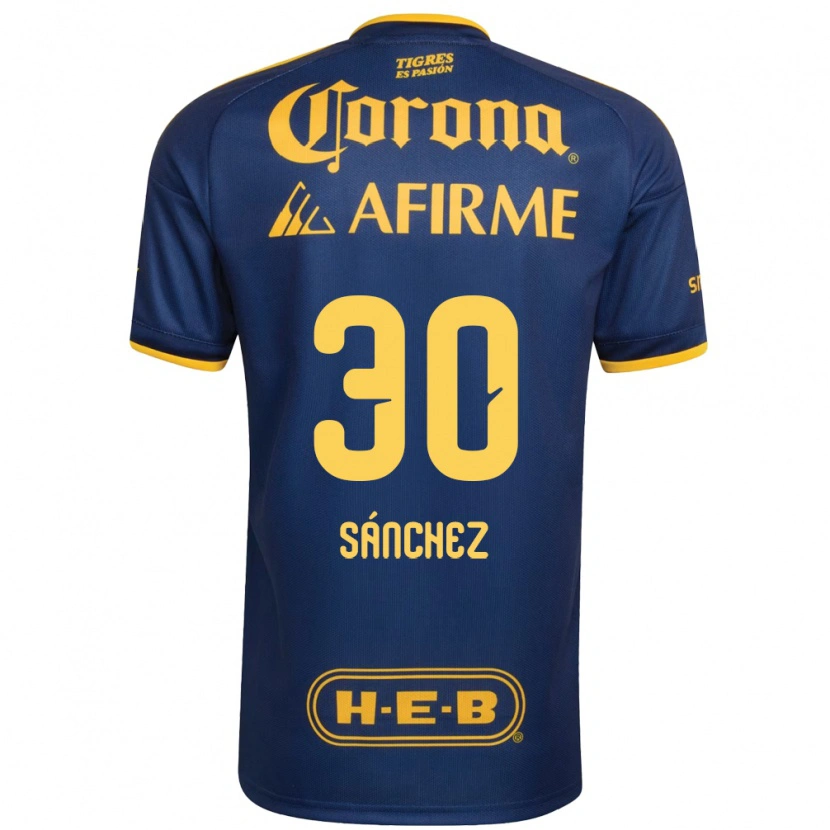 Danxen Bambino Maglia Diego Sánchez #30 Blu Reale Giallo Kit Gara Away 2026/27 Maglietta