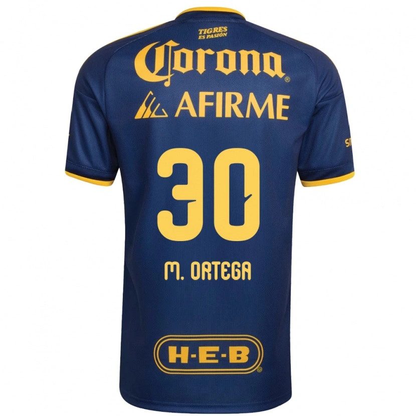 Danxen Bambino Maglia Miguel Ortega #30 Blu Reale Giallo Kit Gara Away 2026/27 Maglietta