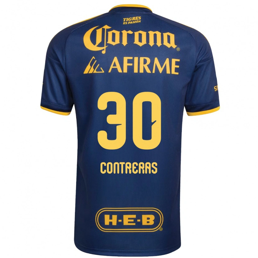 Danxen Bambino Maglia Lizeth Contreras #30 Blu Reale Giallo Kit Gara Away 2026/27 Maglietta