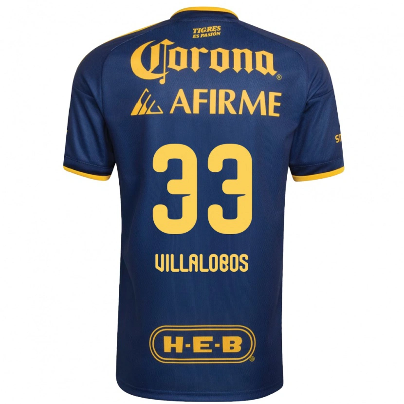 Danxen Bambino Maglia Vania Villalobos #33 Blu Reale Giallo Kit Gara Away 2026/27 Maglietta