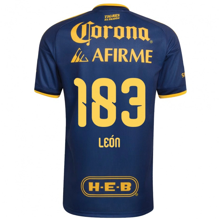 Danxen Bambino Maglia Gabriel León #183 Blu Reale Giallo Kit Gara Away 2026/27 Maglietta
