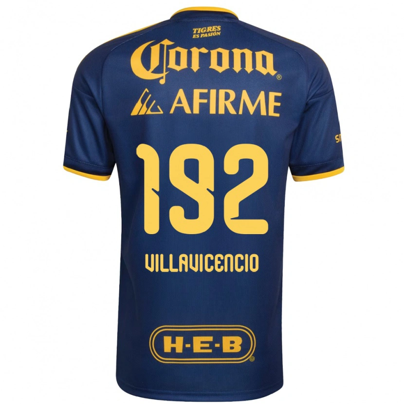 Danxen Bambino Maglia Edgar Villavicencio #192 Blu Reale Giallo Kit Gara Away 2026/27 Maglietta