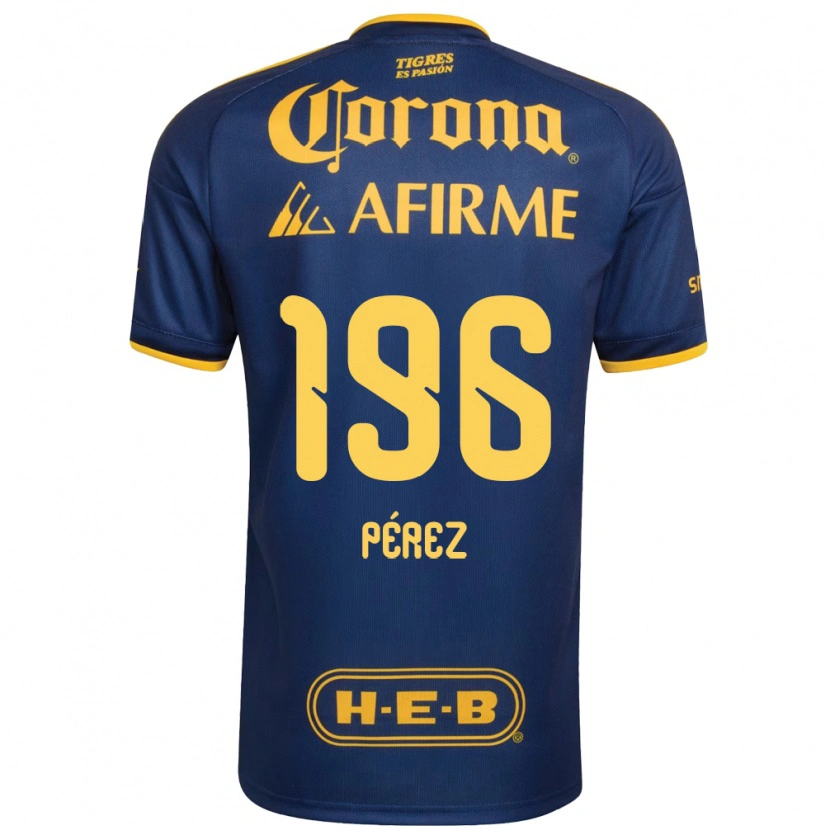 Danxen Bambino Maglia Axel Pérez #196 Blu Reale Giallo Kit Gara Away 2026/27 Maglietta