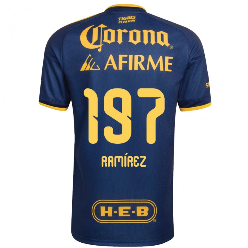 Danxen Bambino Maglia Ángel Ramírez #197 Blu Reale Giallo Kit Gara Away 2026/27 Maglietta