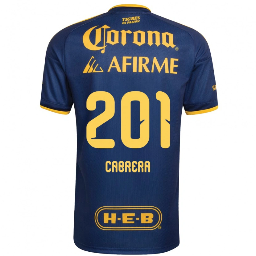 Danxen Bambino Maglia Jorge Cabrera #201 Blu Reale Giallo Kit Gara Away 2026/27 Maglietta
