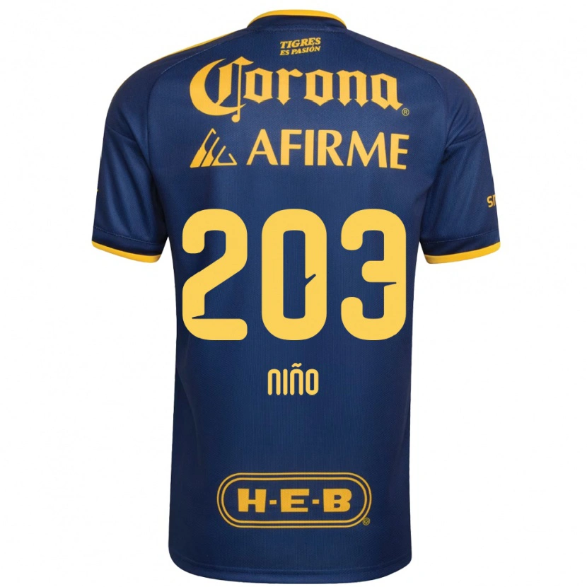 Danxen Bambino Maglia Fernando Niño #203 Blu Reale Giallo Kit Gara Away 2026/27 Maglietta