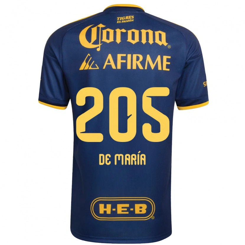 Danxen Bambino Maglia Antonio De María Y Campos #205 Blu Reale Giallo Kit Gara Away 2026/27 Maglietta