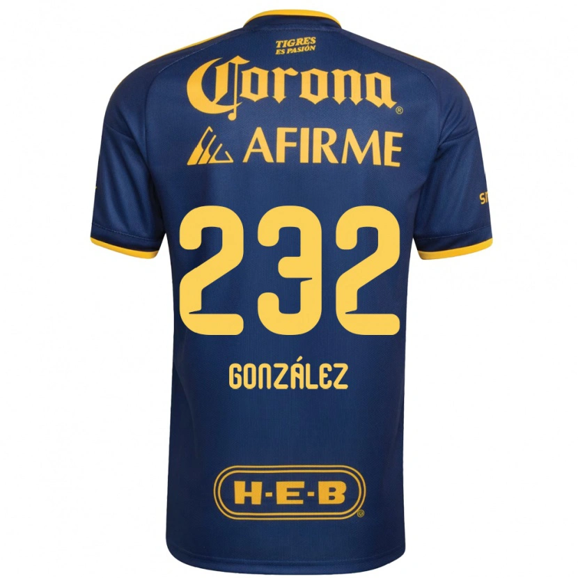 Danxen Bambino Maglia César González #232 Blu Reale Giallo Kit Gara Away 2026/27 Maglietta