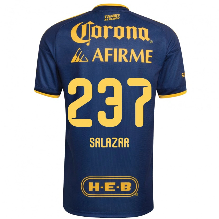 Danxen Bambino Maglia Bryan Salazar #237 Blu Reale Giallo Kit Gara Away 2026/27 Maglietta