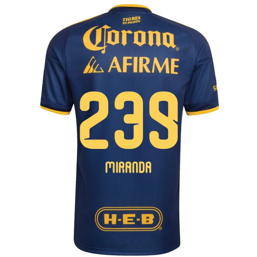 Danxen Bambino Maglia Jesús Miranda #239 Blu Reale Giallo Kit Gara Away 2026/27 Maglietta