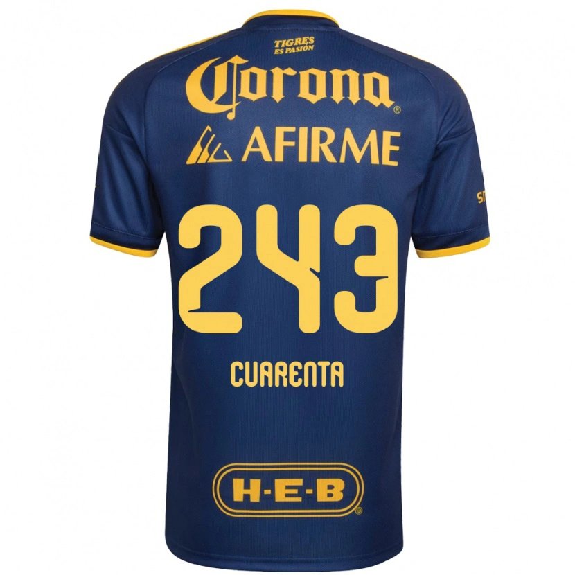 Danxen Bambino Maglia Brandón Cuarenta #243 Blu Reale Giallo Kit Gara Away 2026/27 Maglietta