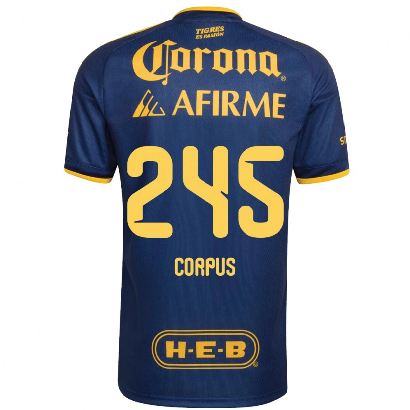 Danxen Bambino Maglia Jean Corpus #245 Blu Reale Giallo Kit Gara Away 2026/27 Maglietta