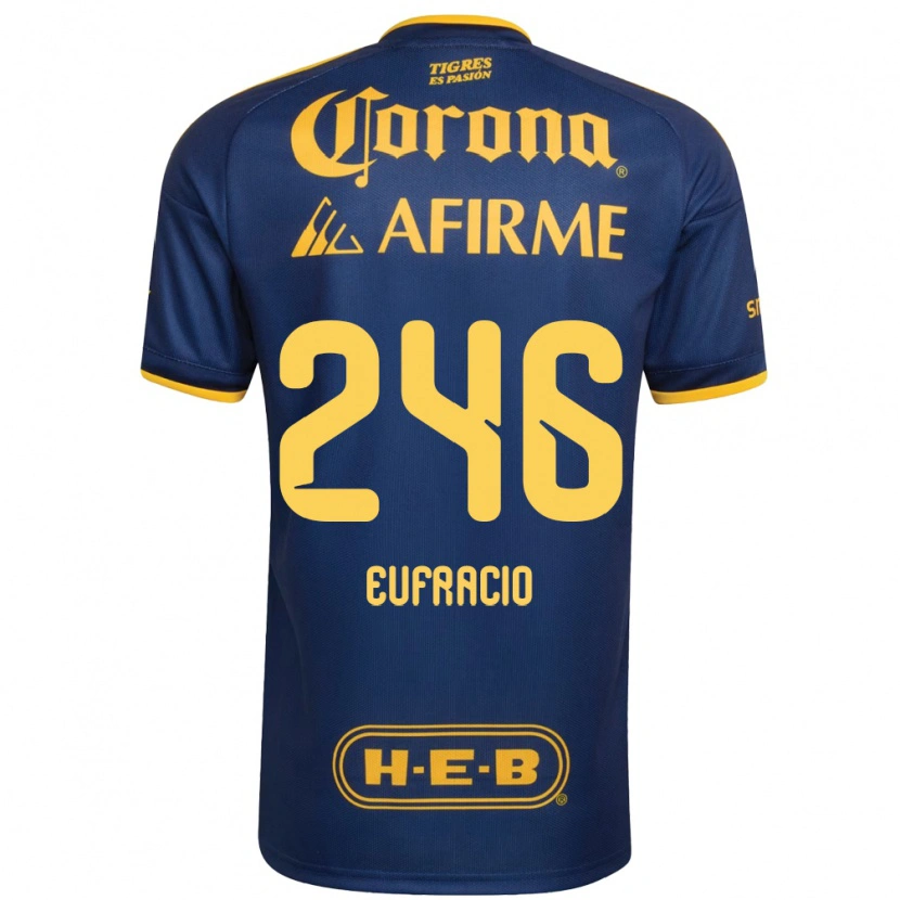 Danxen Bambino Maglia Enrique Eufracio #246 Blu Reale Giallo Kit Gara Away 2026/27 Maglietta