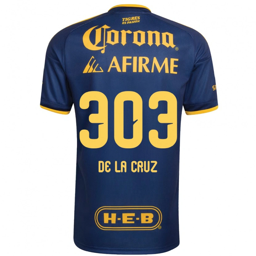 Danxen Bambino Maglia Erick De La Cruz #303 Blu Reale Giallo Kit Gara Away 2026/27 Maglietta