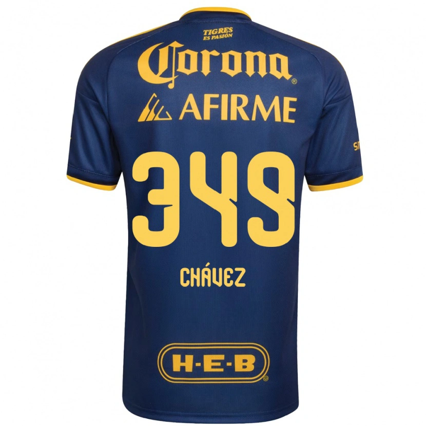 Danxen Bambino Maglia Jorge Chávez #349 Blu Reale Giallo Kit Gara Away 2026/27 Maglietta