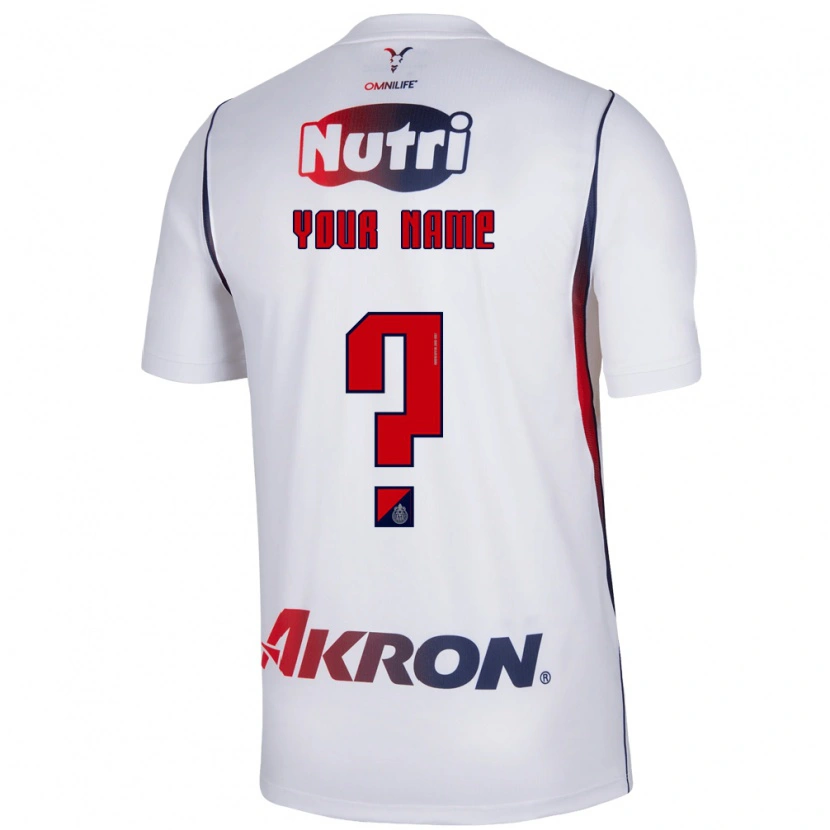 Danxen Bambino Maglia Il Tuo Nome #0 Bianco Rosso Blu Navy Kit Gara Away 2026/27 Maglietta