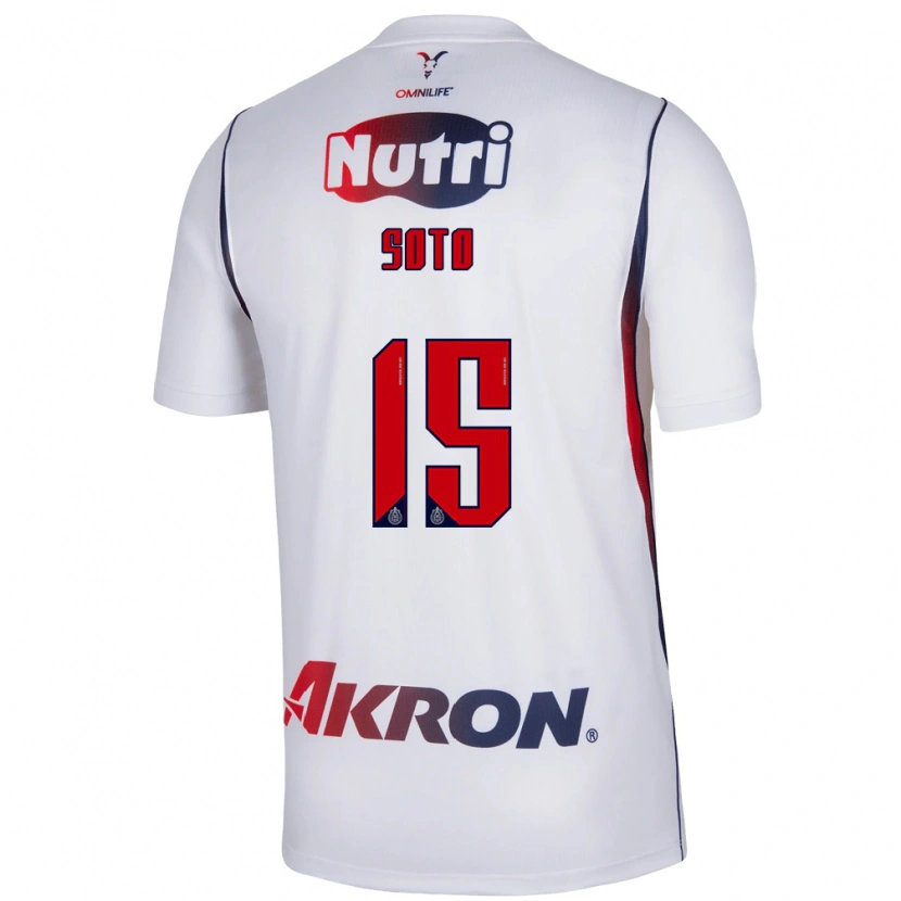Danxen Bambino Maglia Rubí Soto #15 Bianco Rosso Blu Navy Kit Gara Away 2026/27 Maglietta