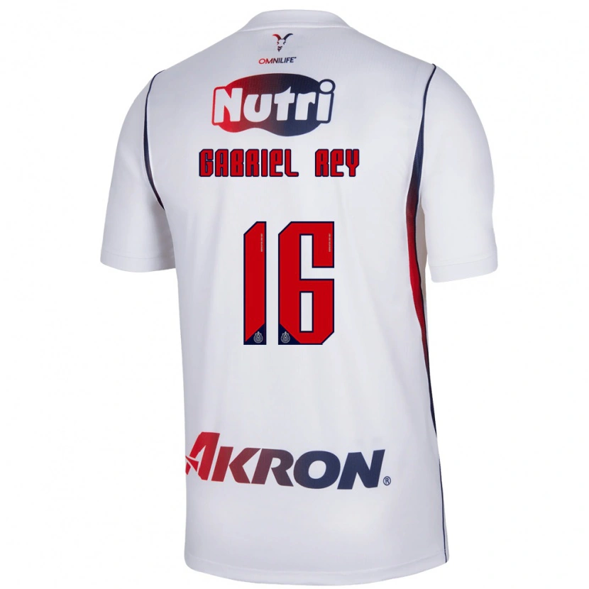 Danxen Bambino Maglia Luis Gabriel Rey #16 Bianco Rosso Blu Navy Kit Gara Away 2026/27 Maglietta