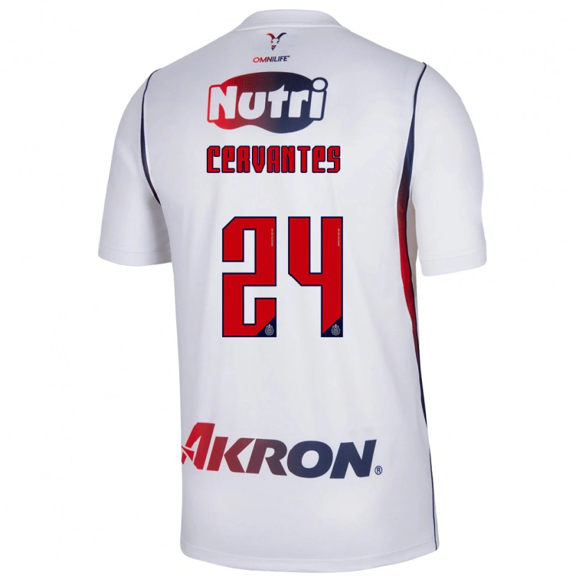 Danxen Bambino Maglia Alicia Cervantes #24 Bianco Rosso Blu Navy Kit Gara Away 2026/27 Maglietta