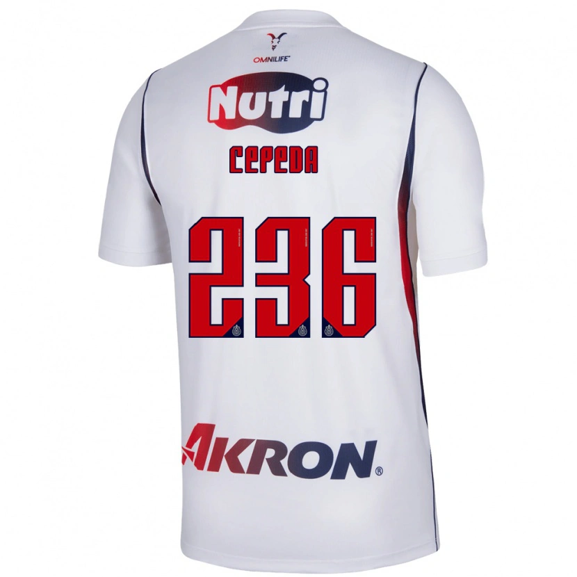 Danxen Bambino Maglia Leonardo Cepeda #236 Bianco Rosso Blu Navy Kit Gara Away 2026/27 Maglietta