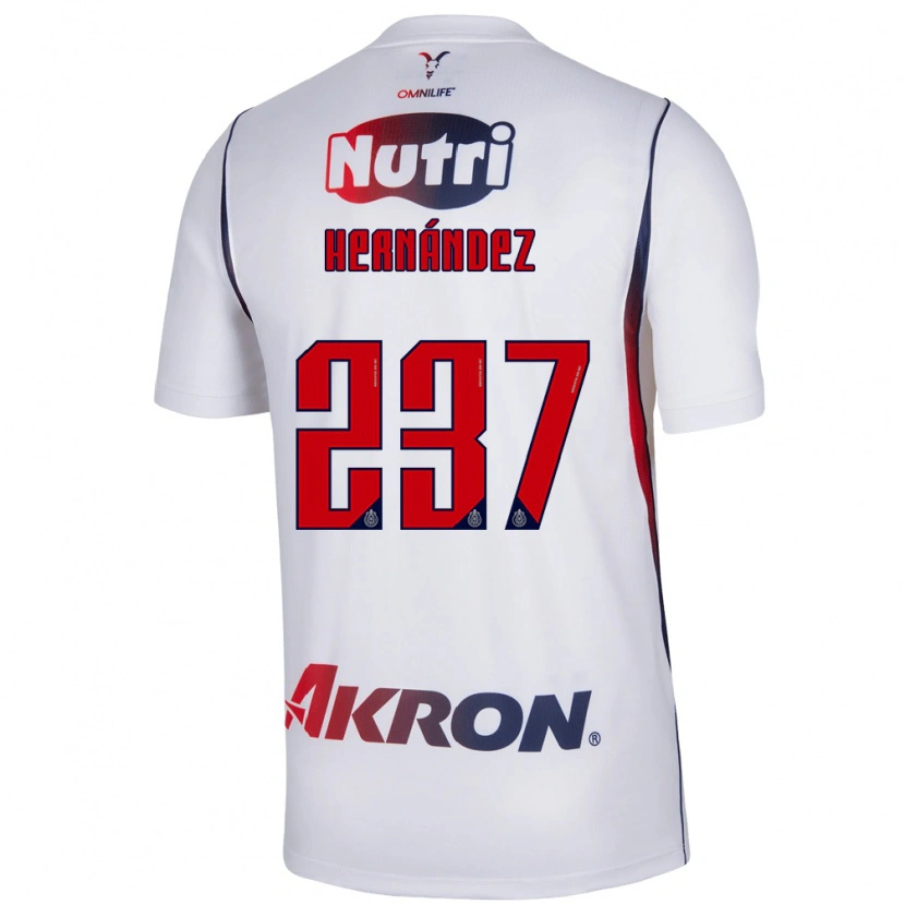 Danxen Bambino Maglia Santiago Hernández #237 Bianco Rosso Blu Navy Kit Gara Away 2026/27 Maglietta