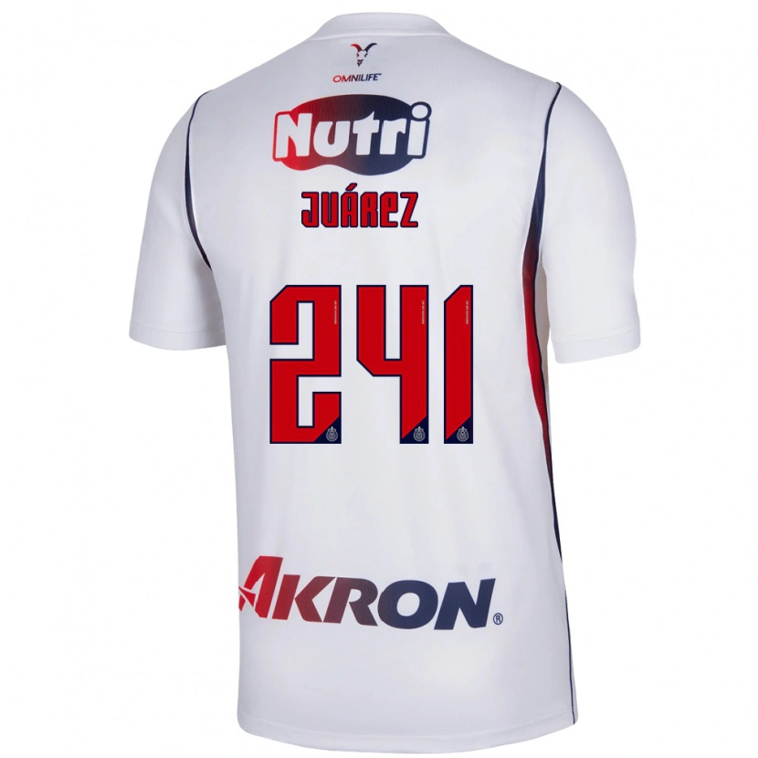 Danxen Bambino Maglia Hugo Juárez #241 Bianco Rosso Blu Navy Kit Gara Away 2026/27 Maglietta
