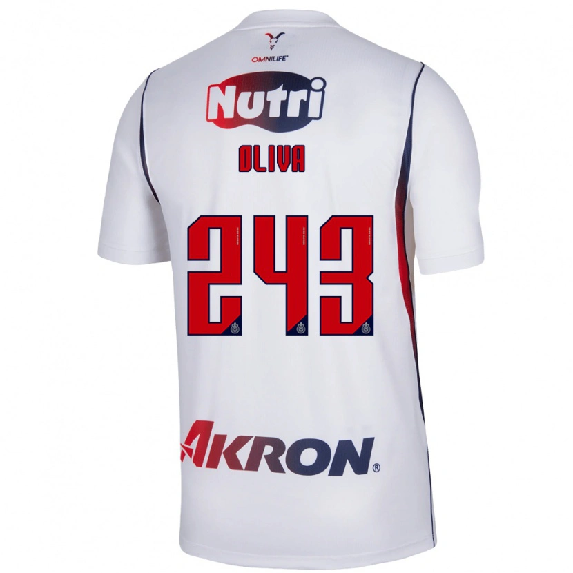 Danxen Bambino Maglia Diego Oliva #243 Bianco Rosso Blu Navy Kit Gara Away 2026/27 Maglietta