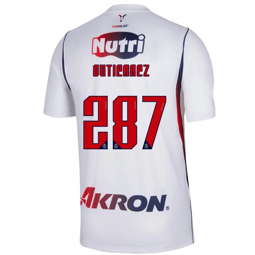 Danxen Bambino Maglia Gerson Gutiérrez #287 Bianco Rosso Blu Navy Kit Gara Away 2026/27 Maglietta