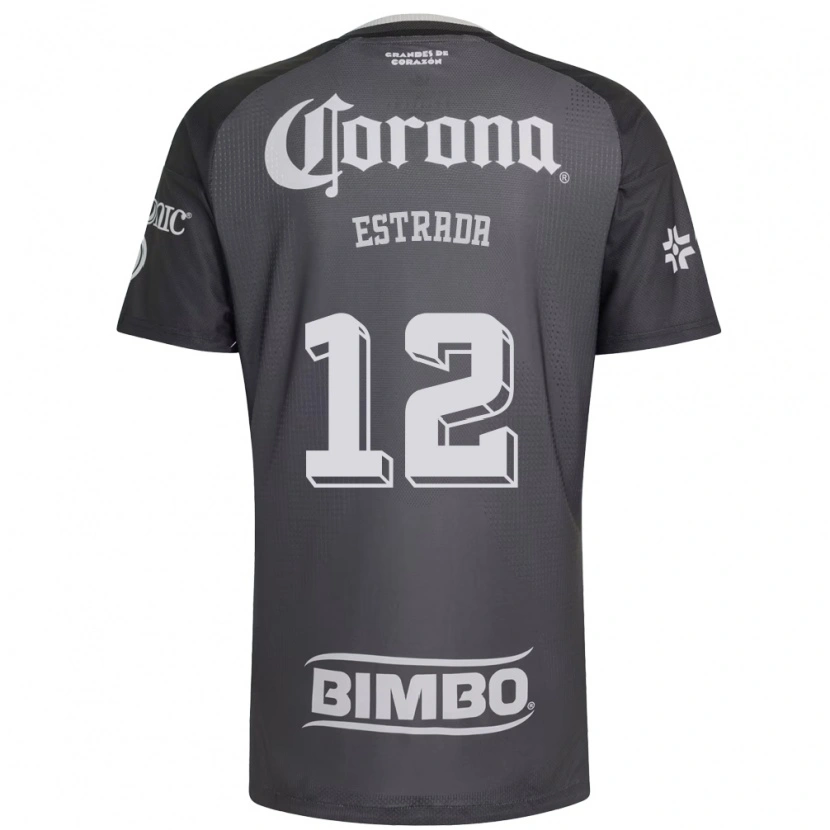 Danxen Bambino Maglia Jonathan Estrada #12 Grigio Bianco Nero Kit Gara Away 2026/27 Maglietta