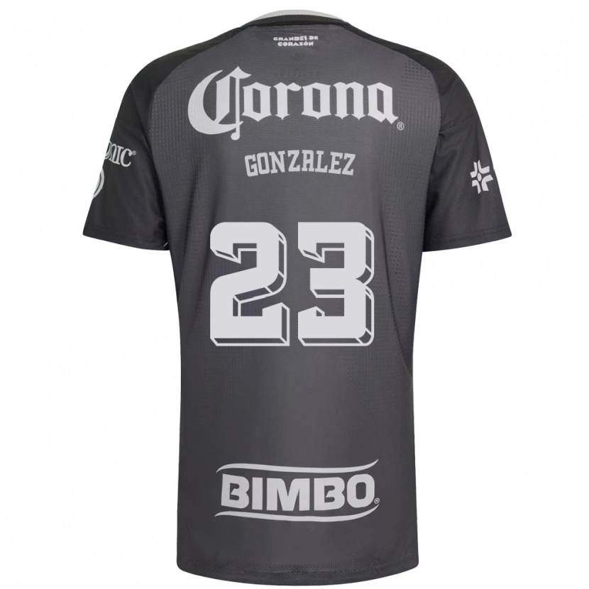 Danxen Bambino Maglia Itzel Gonzalez #23 Grigio Bianco Nero Kit Gara Away 2026/27 Maglietta