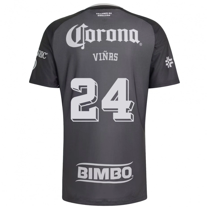 Danxen Bambino Maglia Federico Viñas #24 Grigio Bianco Nero Kit Gara Away 2026/27 Maglietta