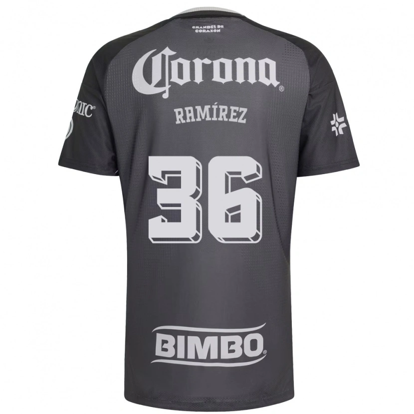 Danxen Bambino Maglia Miguel Ramírez #36 Grigio Bianco Nero Kit Gara Away 2026/27 Maglietta