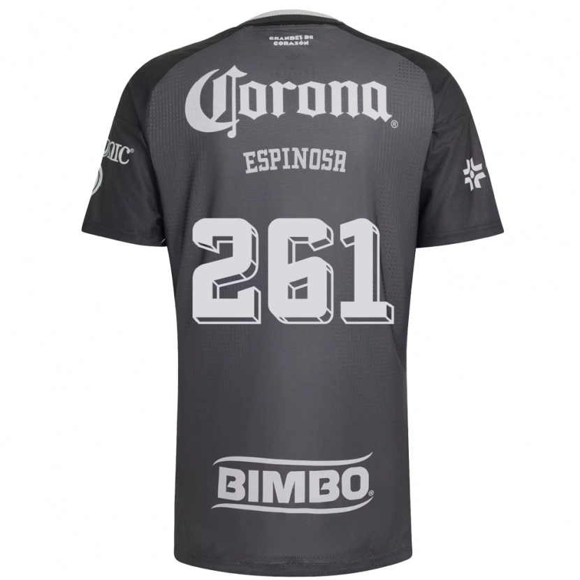 Danxen Bambino Maglia Diego Espinosa #261 Grigio Bianco Nero Kit Gara Away 2026/27 Maglietta