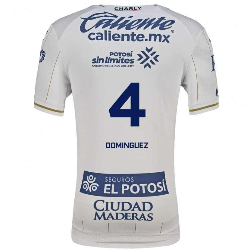 Danxen Bambino Maglia Julio Cesar Dominguez #4 Bianco Blu Kit Gara Away 2026/27 Maglietta