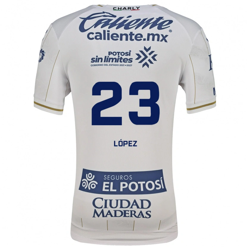 Danxen Bambino Maglia César López #23 Bianco Blu Kit Gara Away 2026/27 Maglietta