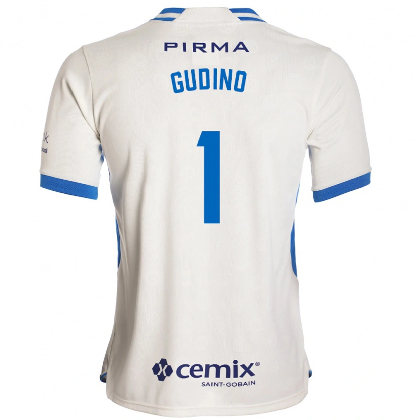 Danxen Bambino Maglia Andrés Gudiño #1 Bianco Blu Rosso Kit Gara Away 2026/27 Maglietta
