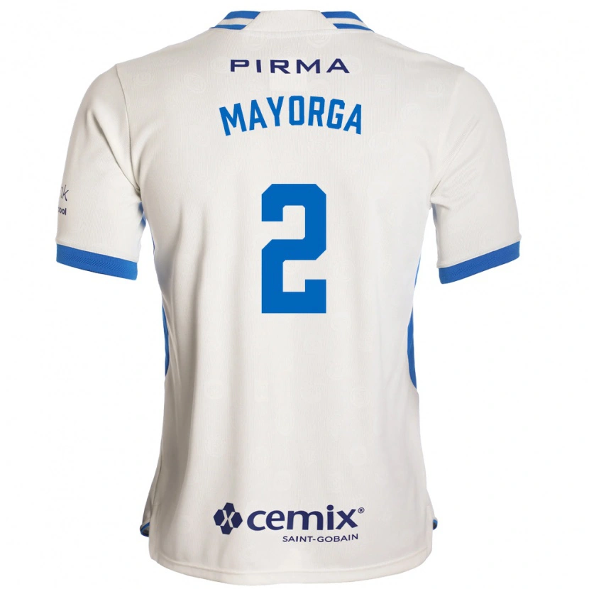 Danxen Bambino Maglia Alejandro Mayorga #2 Bianco Blu Rosso Kit Gara Away 2026/27 Maglietta