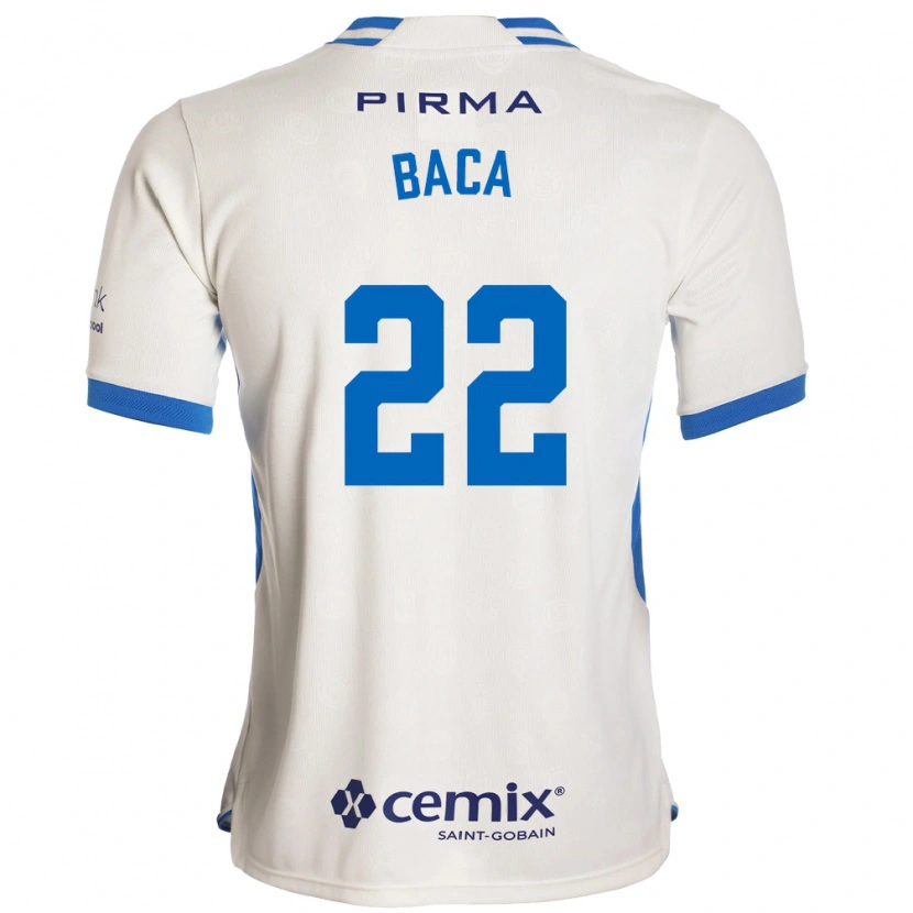 Danxen Bambino Maglia Rafael Baca #22 Bianco Blu Rosso Kit Gara Away 2026/27 Maglietta