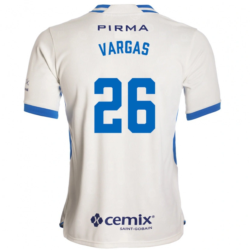 Danxen Bambino Maglia Carlos Vargas #26 Bianco Blu Rosso Kit Gara Away 2026/27 Maglietta