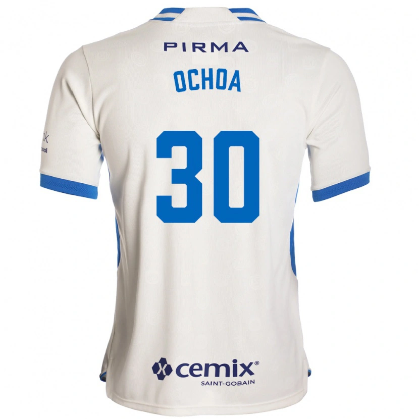Danxen Bambino Maglia Emmanuel Ochoa #30 Bianco Blu Rosso Kit Gara Away 2026/27 Maglietta