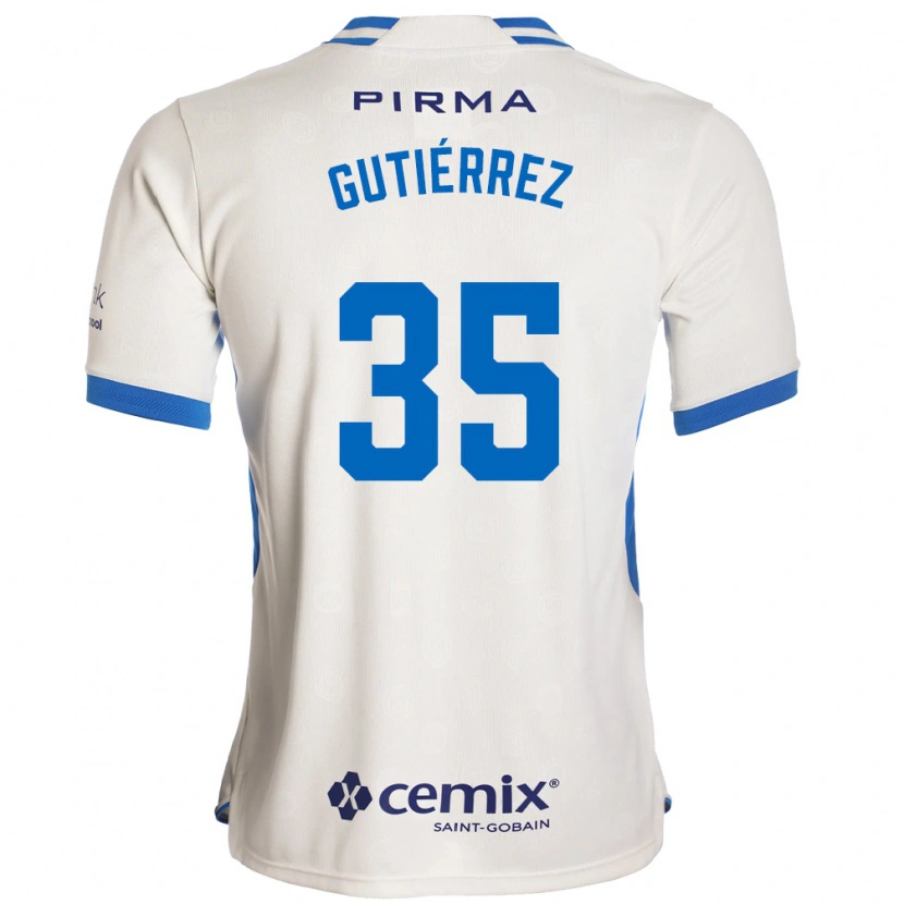 Danxen Bambino Maglia Luis Gutiérrez #35 Bianco Blu Rosso Kit Gara Away 2026/27 Maglietta