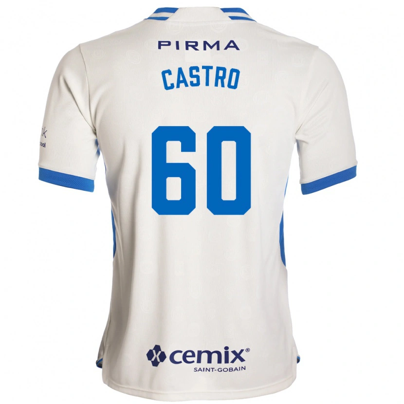 Danxen Bambino Maglia Ariel Castro #60 Bianco Blu Rosso Kit Gara Away 2026/27 Maglietta
